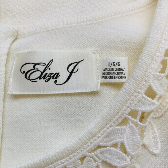 Eliza J. Womens Sweater Dress with Lace Overlays Large - Picture 14 of 15